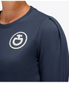 Emblem Puff Sleeve Cotton Sweatshirt