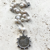 Silver French Coin Necklace with Silver Details & Freshwater Pearl- 2 Options