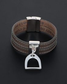  Leather Stirrup Double Wrap Cuff- 4 Colors