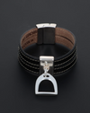 Leather Stirrup Double Wrap Cuff- 4 Colors