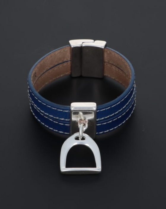 Leather Stirrup Double Wrap Cuff- 4 Colors