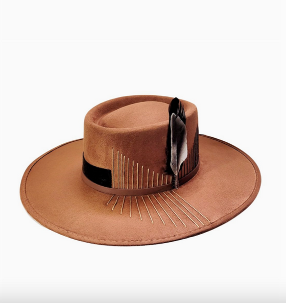 Anat Gambler Crown Tobacco Suede Hat