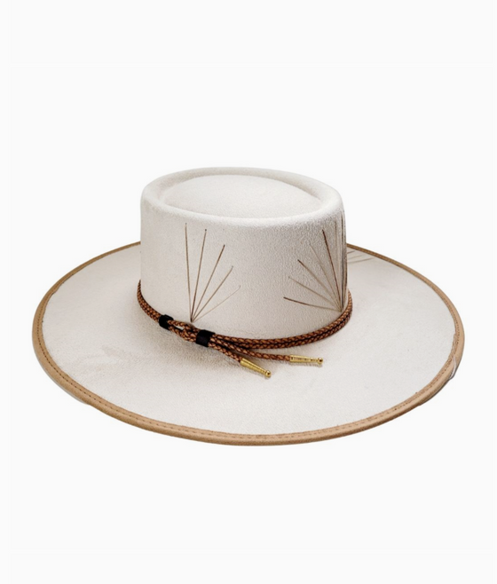 Brennan Beige Suede Telescope Crown Hat