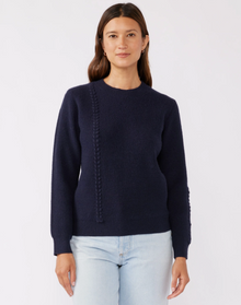  Braided Stitch Crewneck Sweater