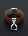 Leather Stirrup Double Wrap Cuff- 4 Colors