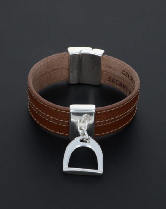 Leather Stirrup Double Wrap Cuff- 4 Colors