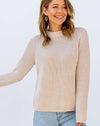 Oatmeal Cotton Ribbed Knit Crew