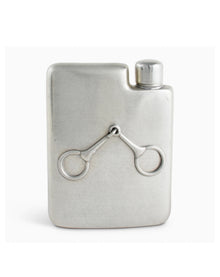  Pewter Equestrian Bit Flask