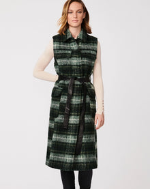  Long Plaid Wool Vest